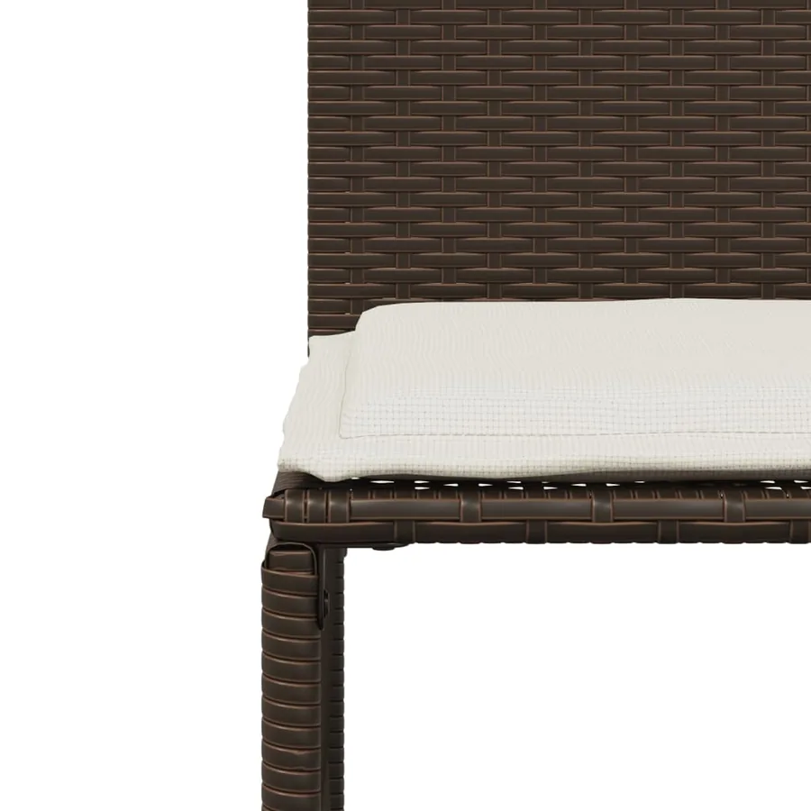 Ensemble à manger de jardin et coussins 7 pcs marron rotin - 10