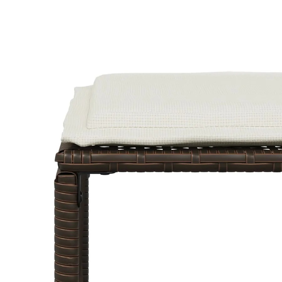 Ensemble à manger de jardin et coussins 7 pcs marron rotin - 11