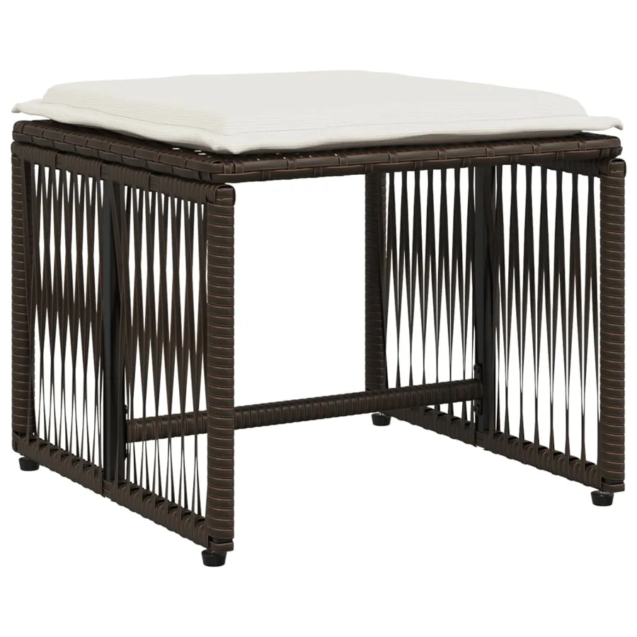 Ensemble à manger de jardin et coussins 7 pcs marron rotin - 4