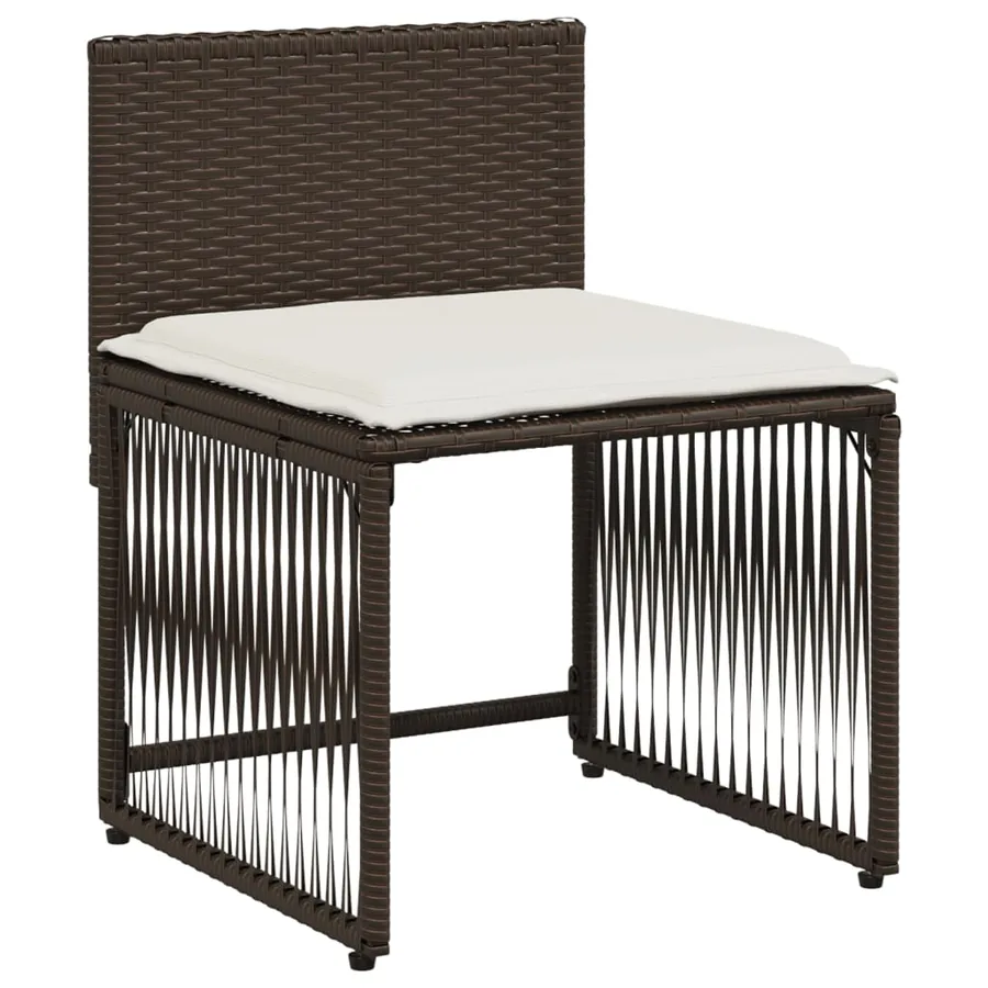 Ensemble à manger de jardin et coussins 7 pcs marron rotin - 6