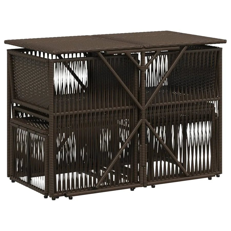 Ensemble à manger de jardin et coussins 7 pcs marron rotin - 7