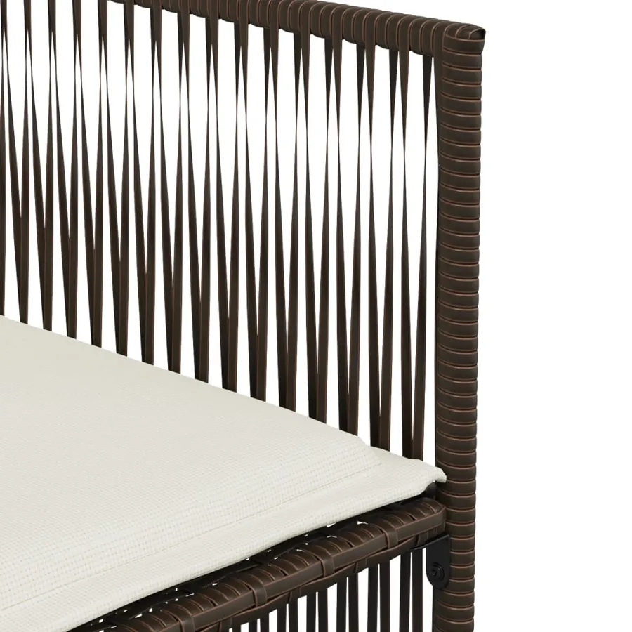 Ensemble à manger de jardin et coussins 7 pcs marron rotin - 9