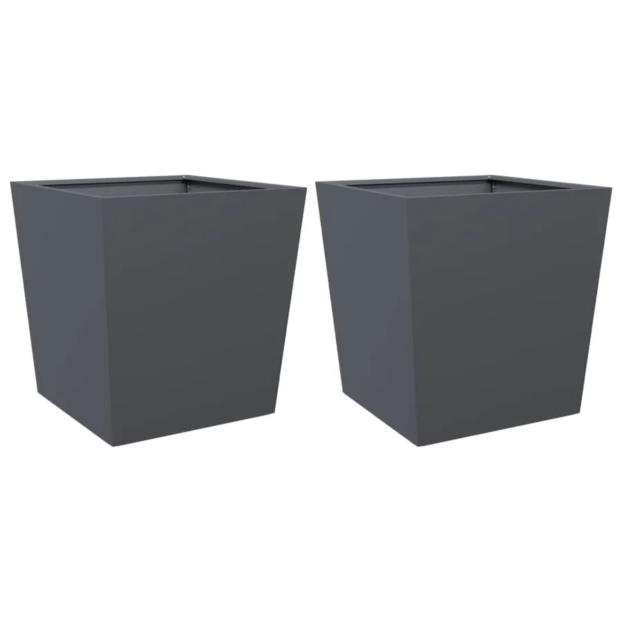 Jardinières 2 pcs anthracite 50x50x50 cm acier - 2