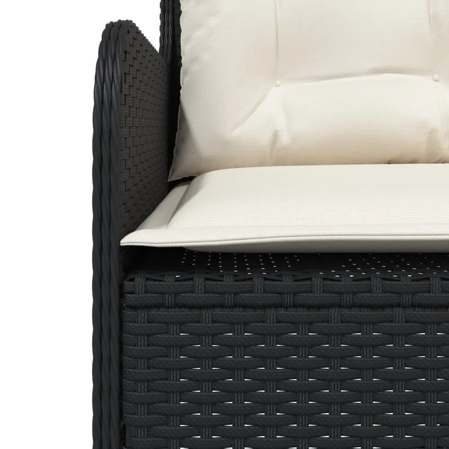 Canapés de jardin 2 pcs avec coussins Noir Résine tressée - 7