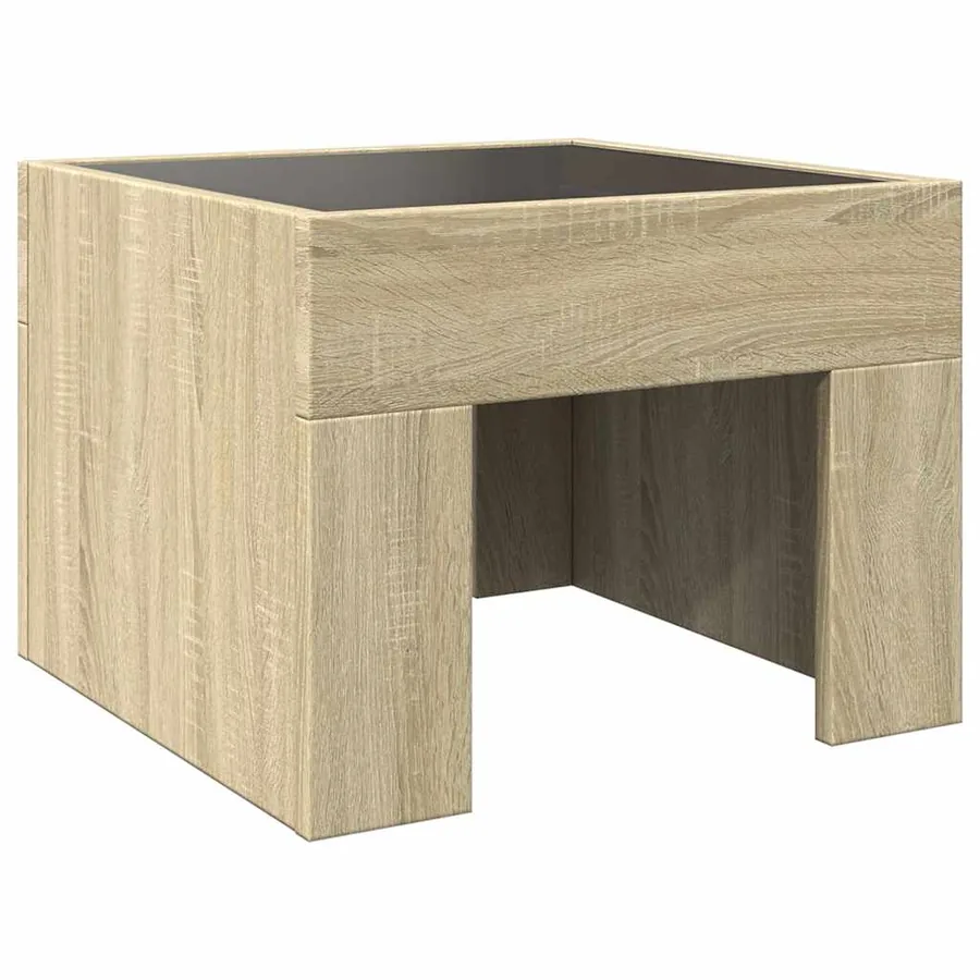 Table basse avec LED infini chêne sonoma 40x40x30 cm - 8