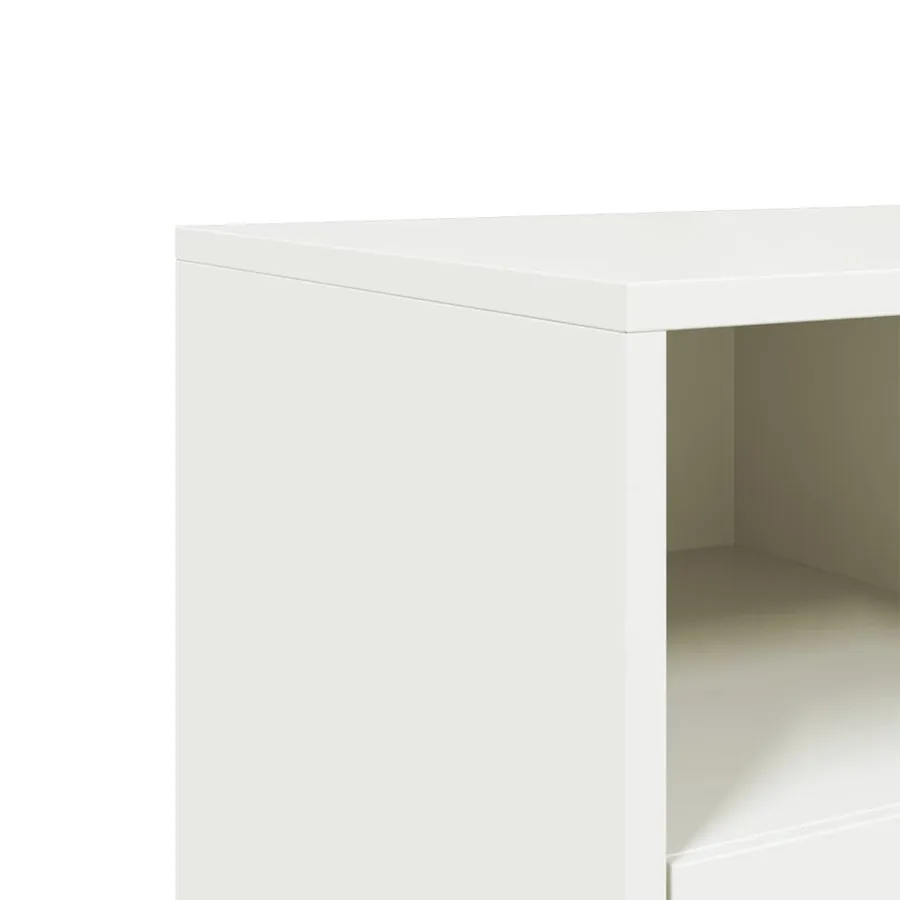Meuble TV blanc 68x39x60,5 cm acier - 10
