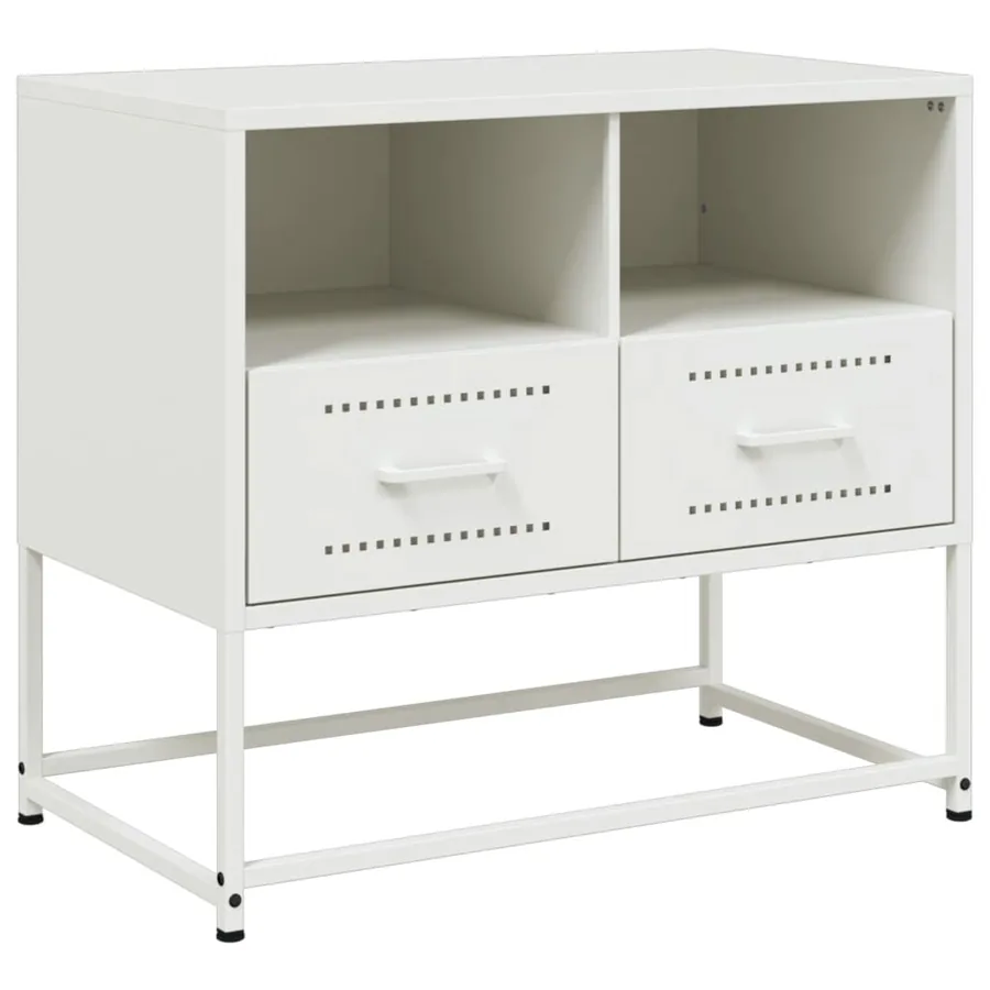 Meuble TV blanc 68x39x60,5 cm acier - 2