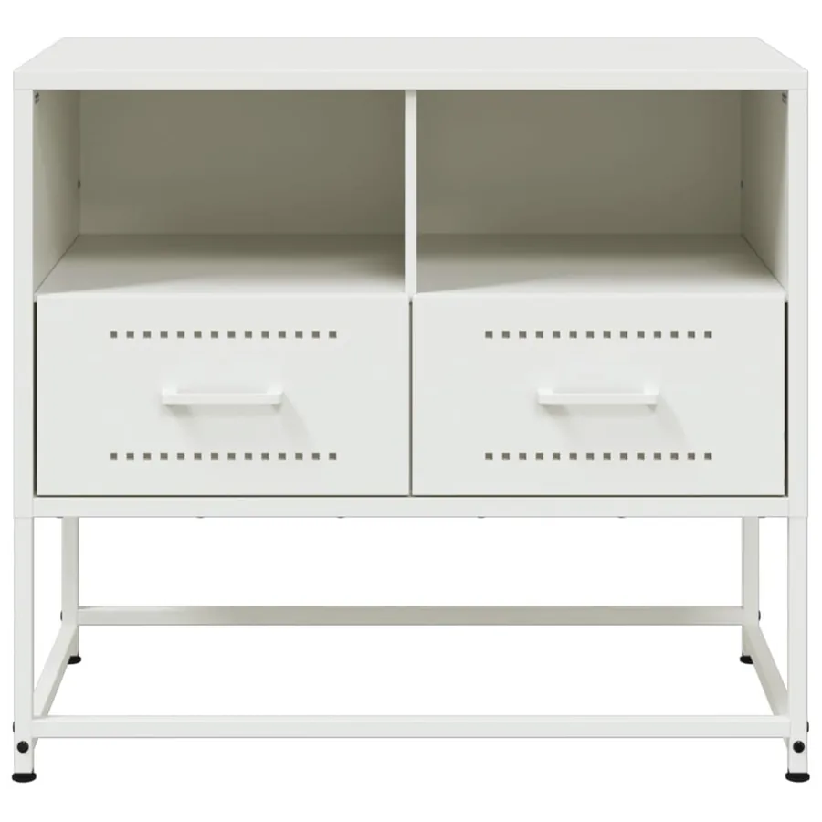 Meuble TV blanc 68x39x60,5 cm acier - 6
