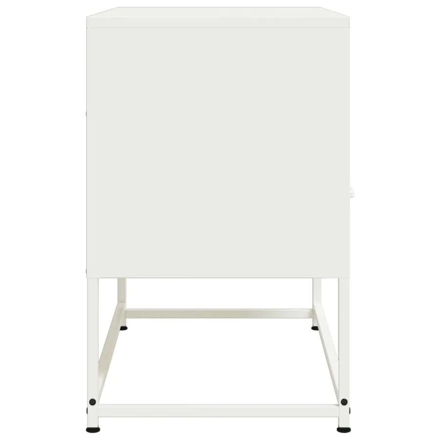 Meuble TV blanc 68x39x60,5 cm acier - 7