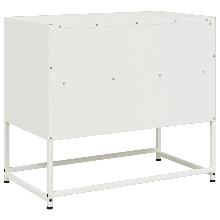 Meuble TV blanc 68x39x60,5 cm acier - 8