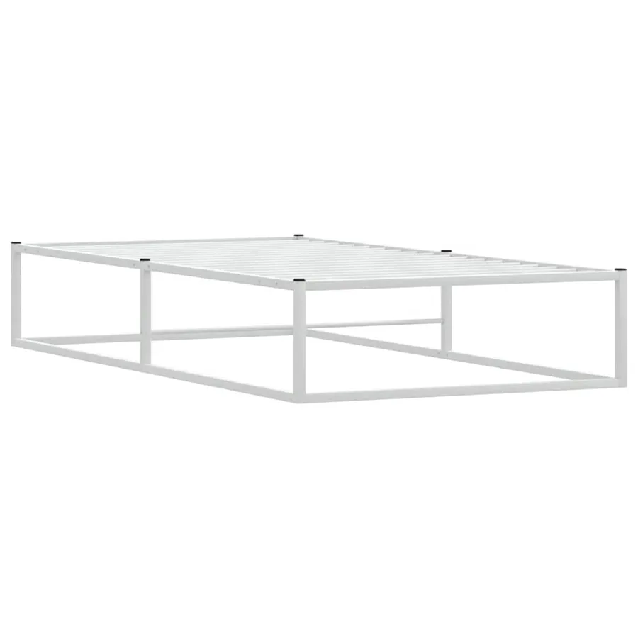 Cadre de lit sans matelas blanc 100x200 cm métal - 3