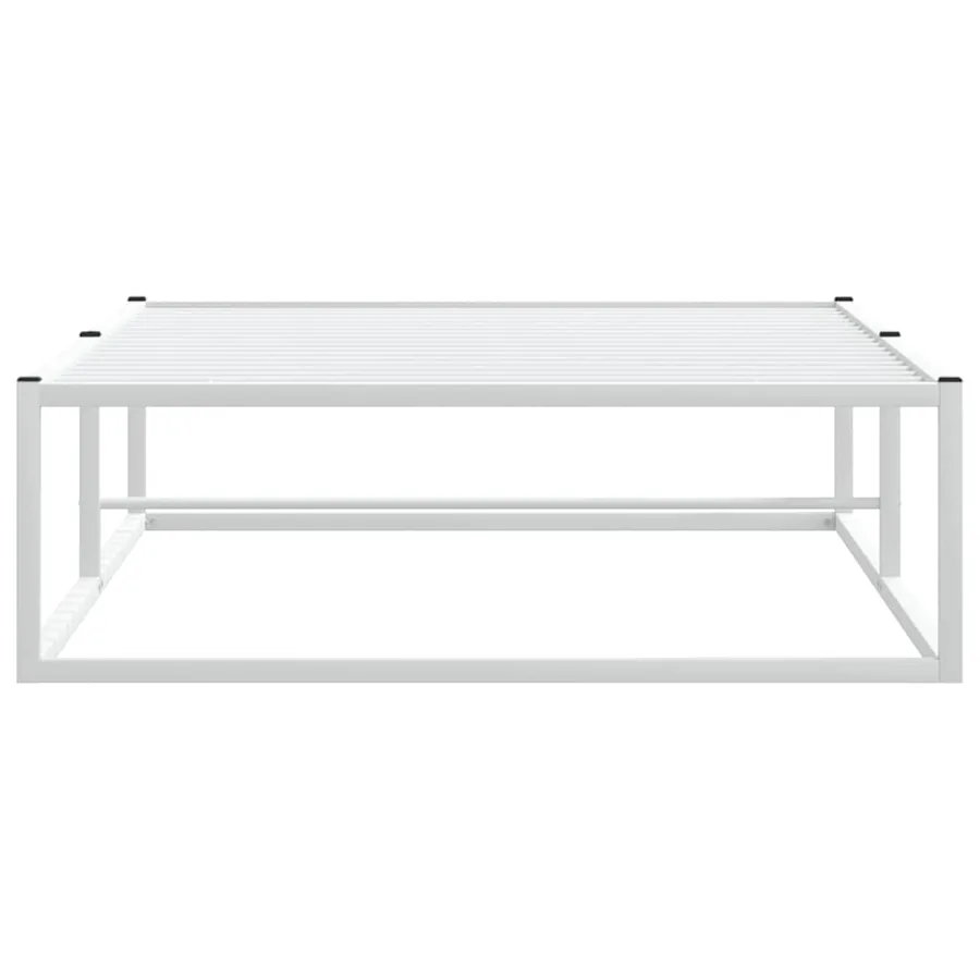 Cadre de lit sans matelas blanc 100x200 cm métal - 4