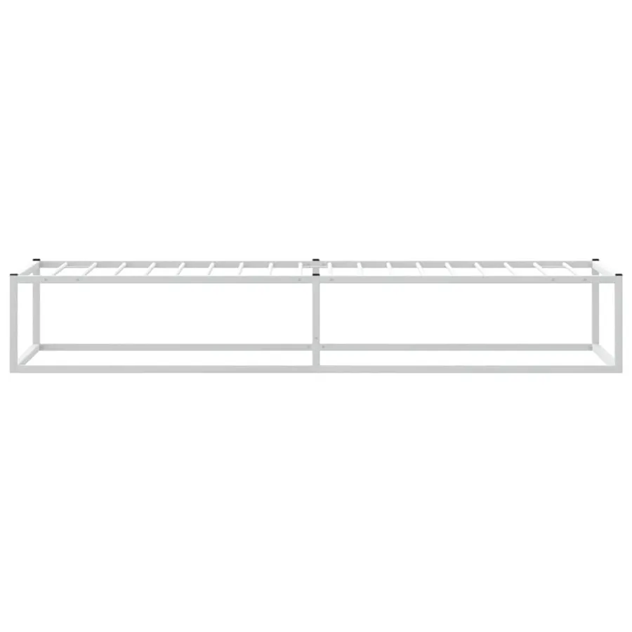 Cadre de lit sans matelas blanc 100x200 cm métal - 5