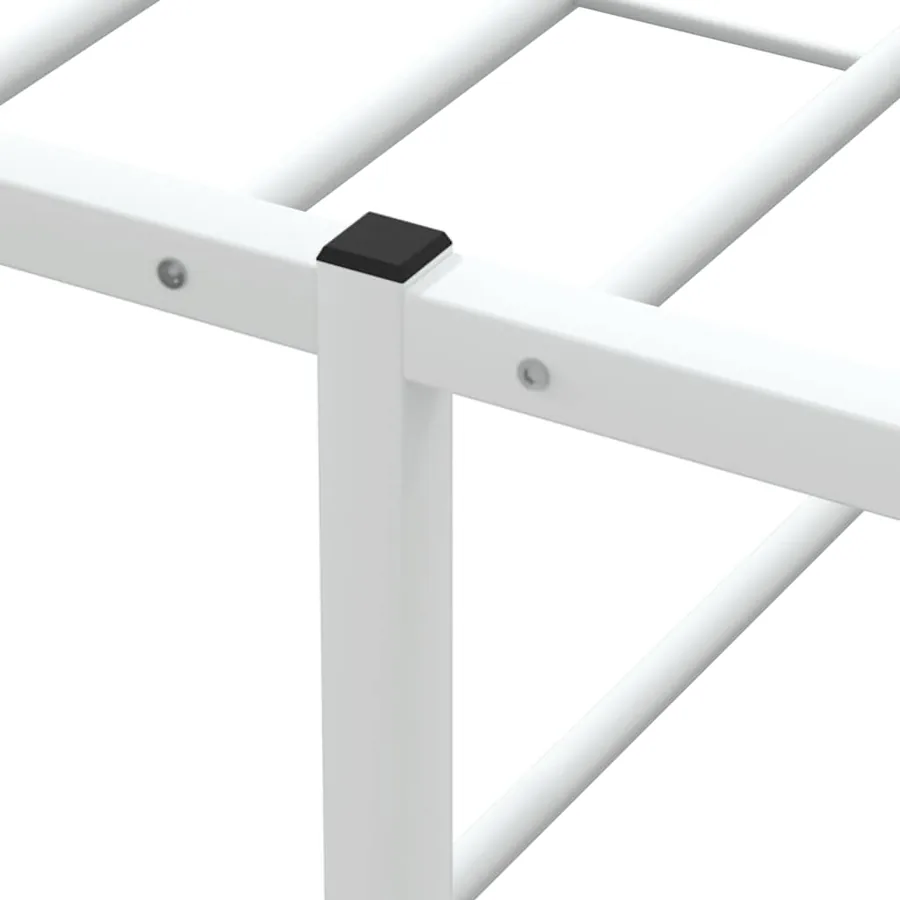 Cadre de lit sans matelas blanc 100x200 cm métal - 7