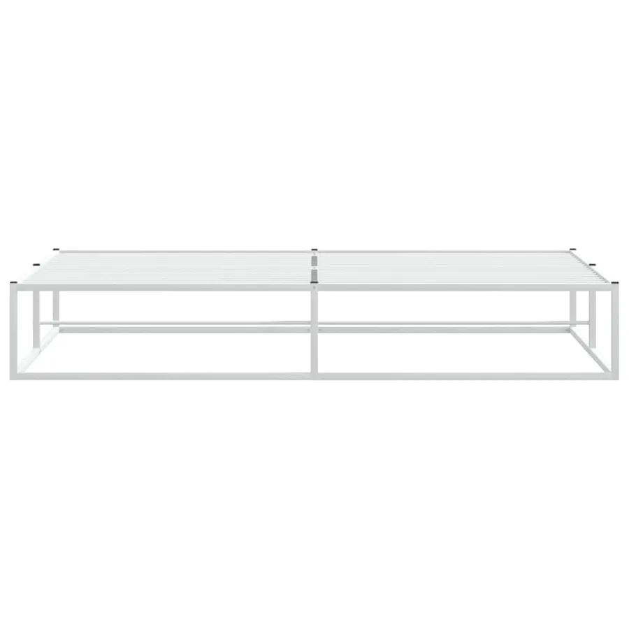 Cadre de lit sans matelas blanc 200x200 cm métal - 4