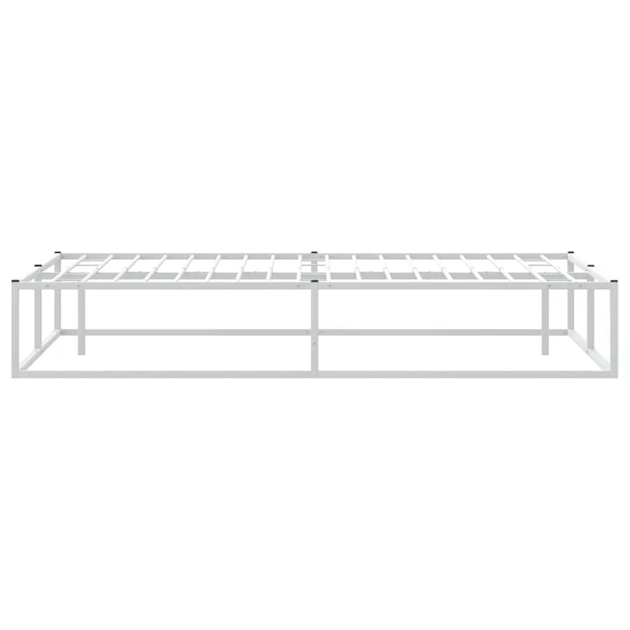 Cadre de lit sans matelas blanc 200x200 cm métal - 5
