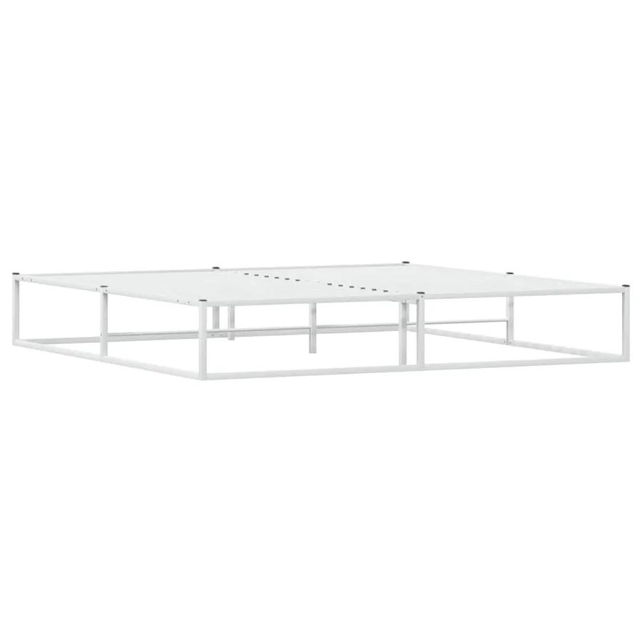 Cadre de lit sans matelas blanc 200x200 cm métal - 6