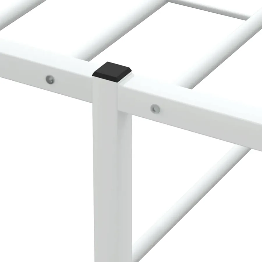 Cadre de lit sans matelas blanc 200x200 cm métal - 7