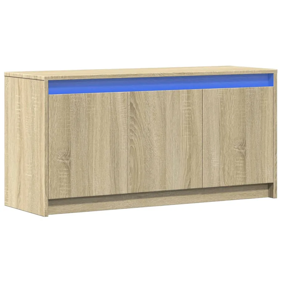 Meuble TV avec LED chêne sonoma 100x34x50 cm bois d'ingénierie - 3