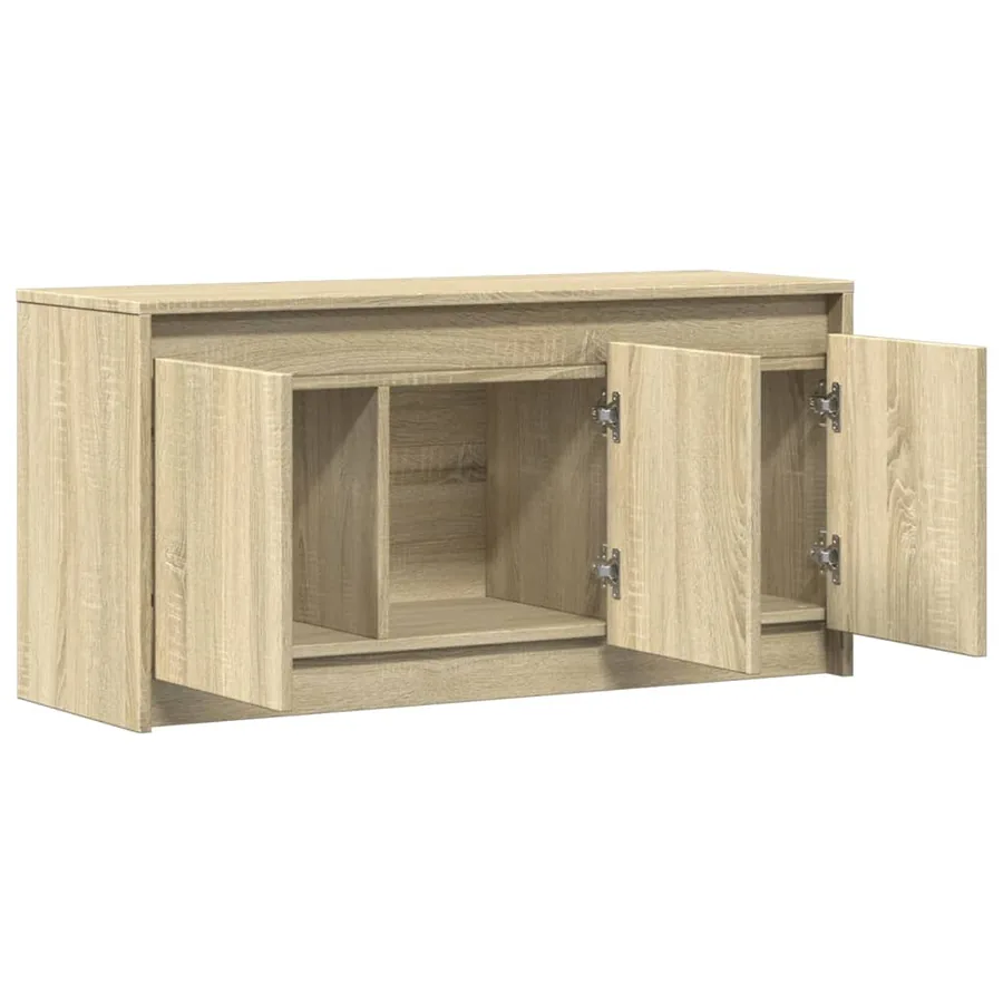 Meuble TV avec LED chêne sonoma 100x34x50 cm bois d'ingénierie - 9