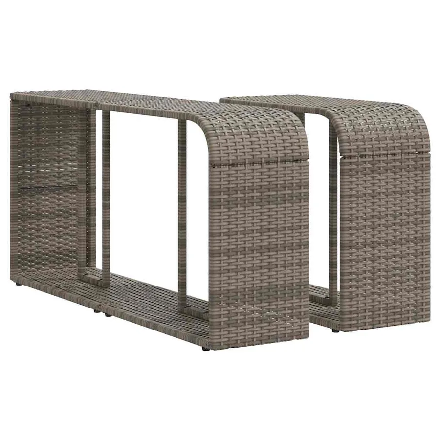 Salon de jardin avec coussins 10 pcs gris clair résine tressée - 5