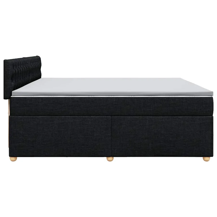 Sommier à lattes de lit avec matelas Noir 200x200 cm Tissu - 5