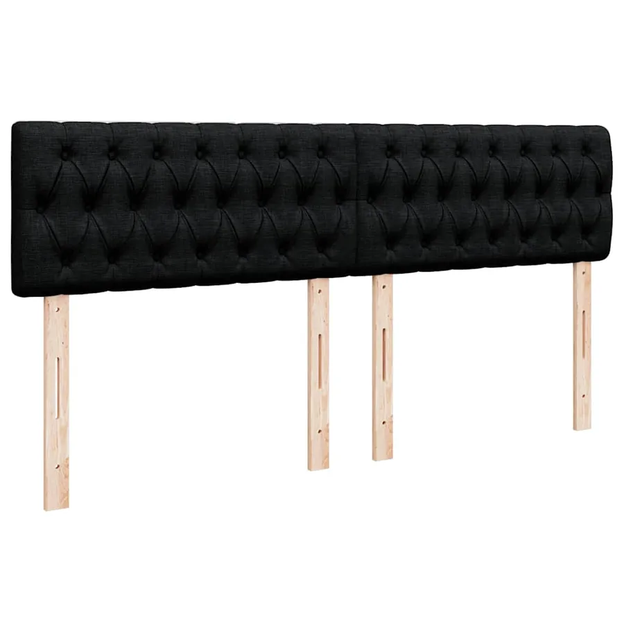 Sommier à lattes de lit avec matelas Noir 200x200 cm Tissu - 7