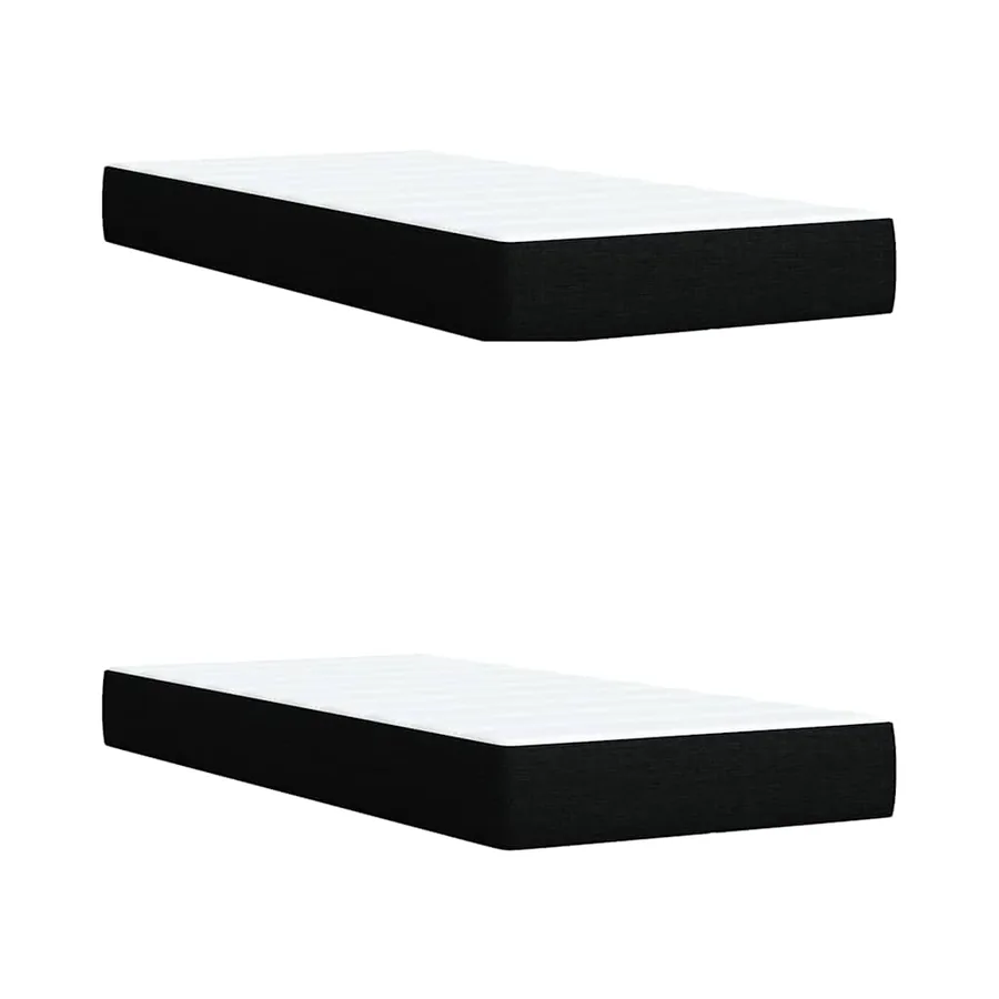 Sommier à lattes de lit avec matelas Noir 200x200 cm Tissu - 9