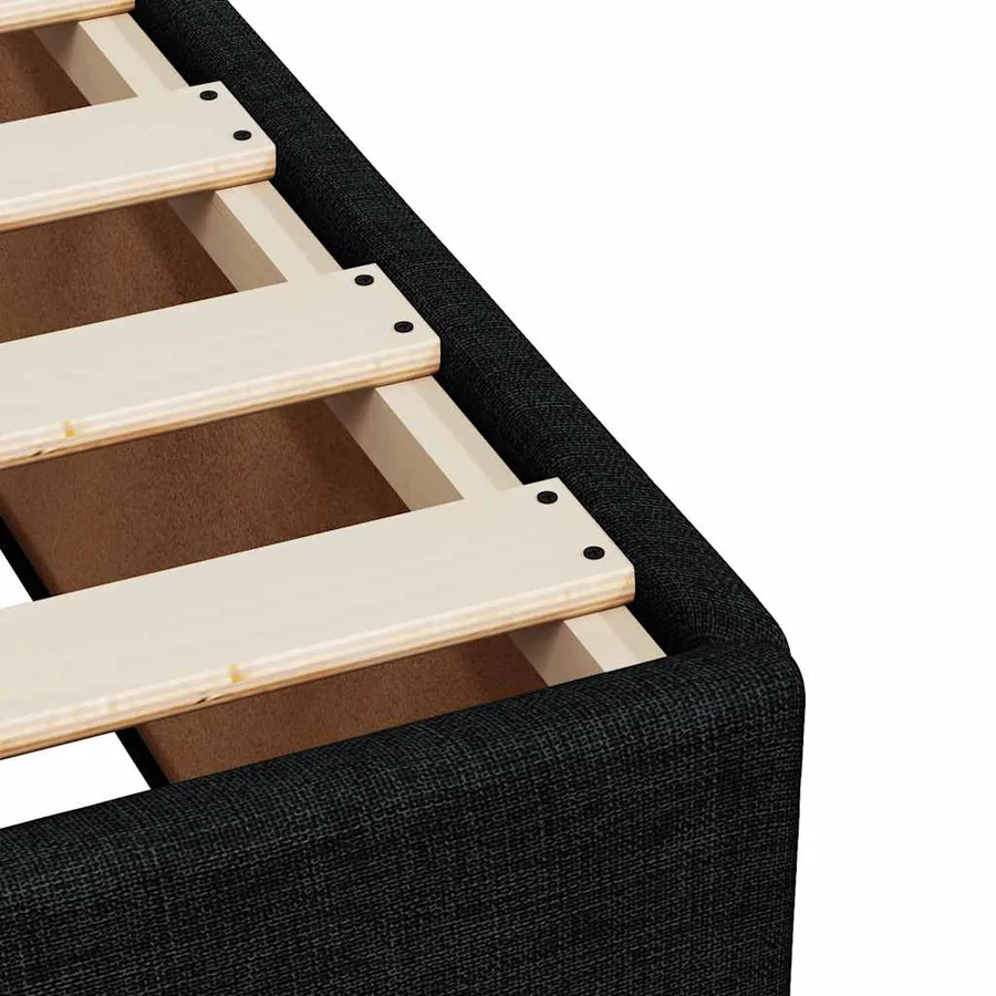 Sommier à lattes de lit avec matelas Noir 200x200 cm Tissu - 13