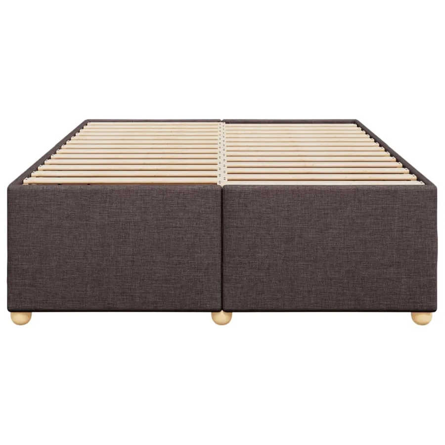 Cadre de lit sans matelas marron foncé 140x200 cm tissu - 4