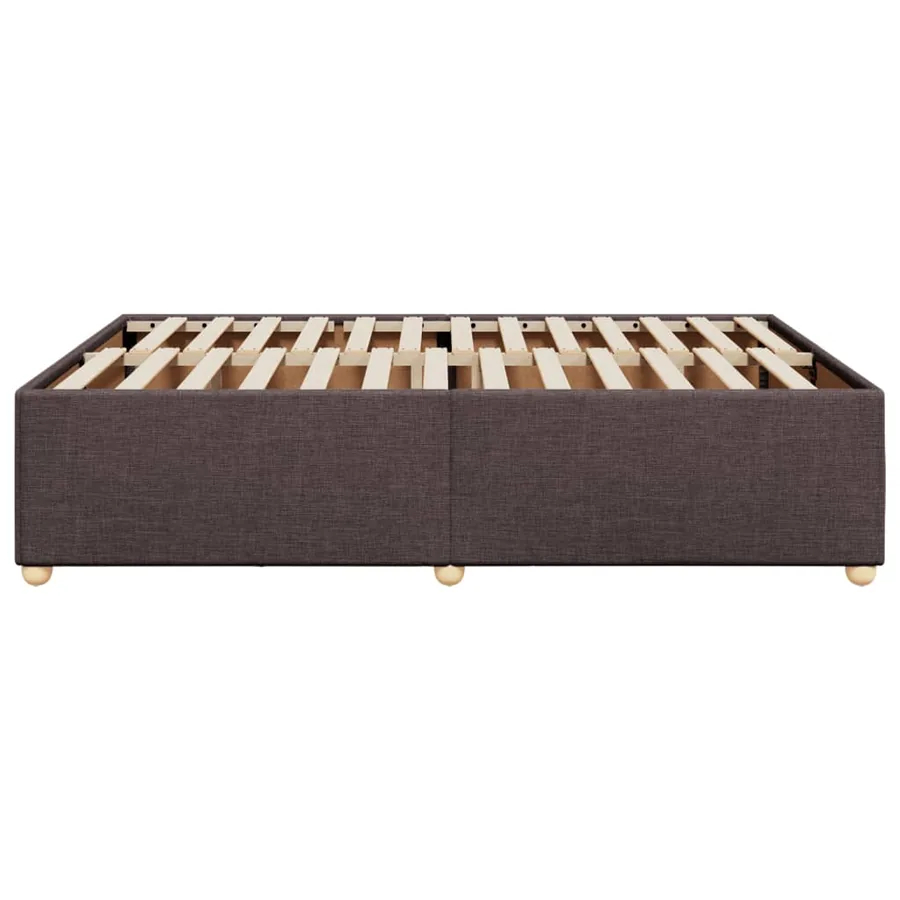 Cadre de lit sans matelas marron foncé 140x200 cm tissu - 5