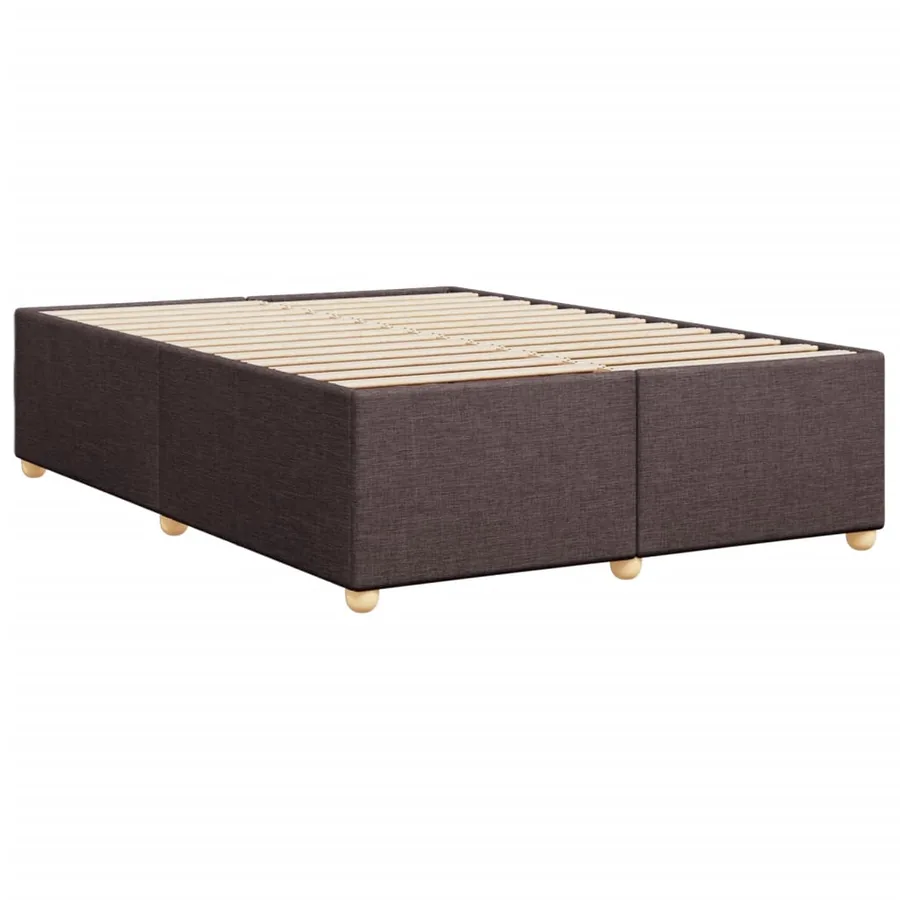 Cadre de lit sans matelas marron foncé 140x200 cm tissu - 6