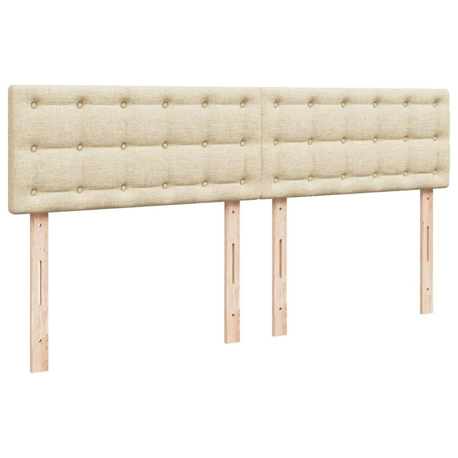 Sommier à lattes de lit avec matelas Crème 200x200 cm Tissu - 7