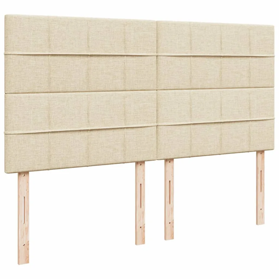 Sommier à lattes de lit avec matelas Crème 200x200 cm Tissu - 7