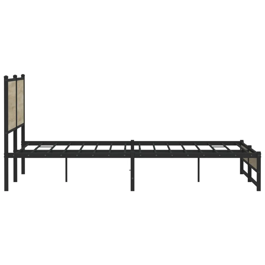 Cadre de lit en métal sans matelas chêne sonoma 160x200 cm - 6
