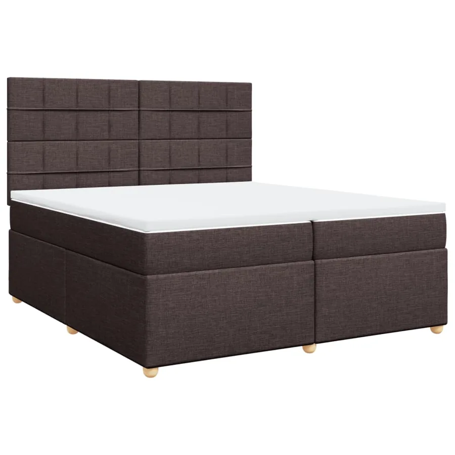 Sommier à lattes de lit avec matelas Marron foncé 200x200 cm - 2