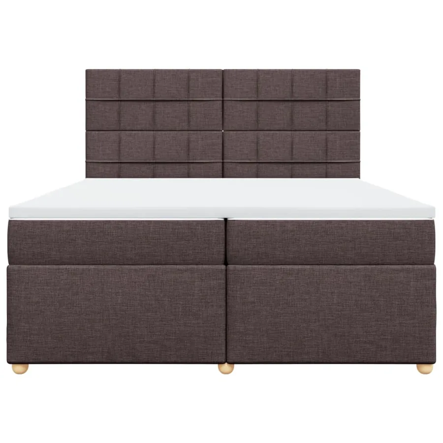 Sommier à lattes de lit avec matelas Marron foncé 200x200 cm - 4