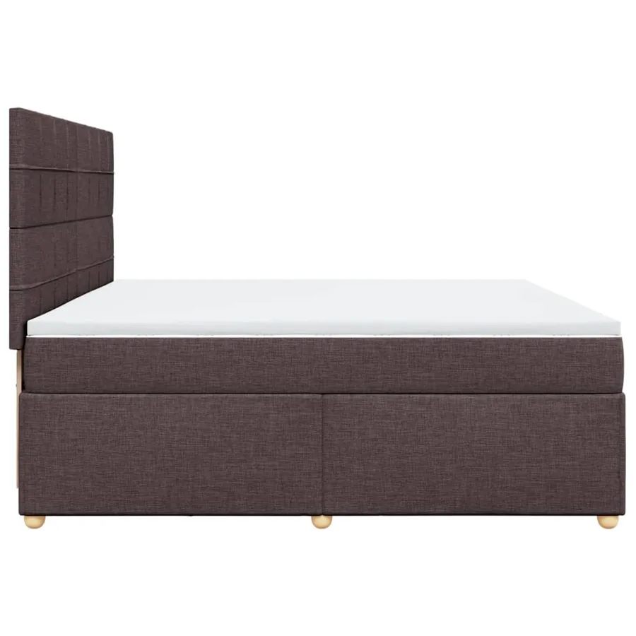Sommier à lattes de lit avec matelas Marron foncé 200x200 cm - 5