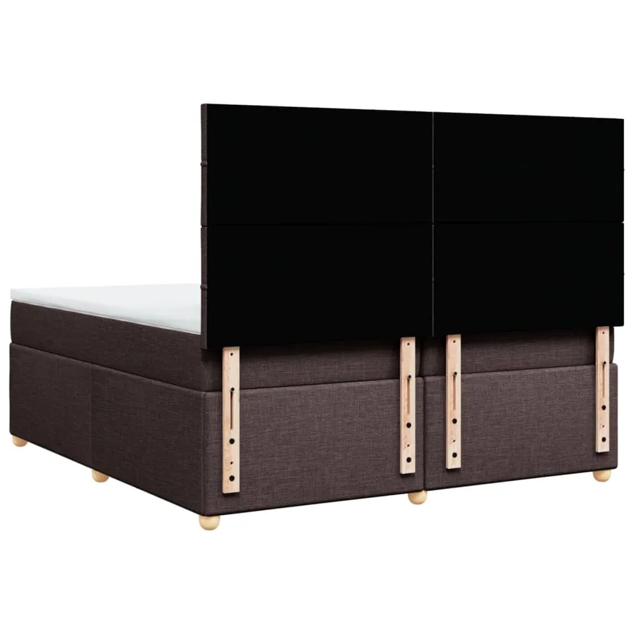 Sommier à lattes de lit avec matelas Marron foncé 200x200 cm - 6