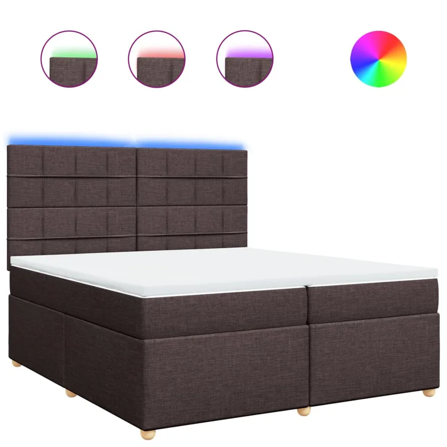 Sommier à lattes de lit avec matelas Marron foncé 200x200 cm - 2