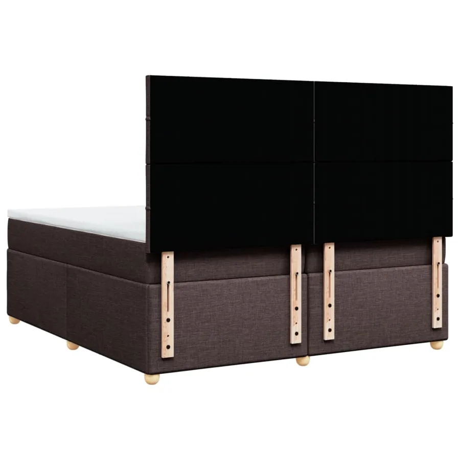 Sommier à lattes de lit avec matelas Marron foncé 200x200 cm - 8