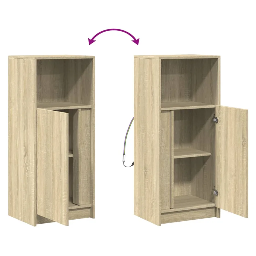 Buffet avec LED chêne sonoma 42,5x34x100 cm bois d'ingénierie - 10