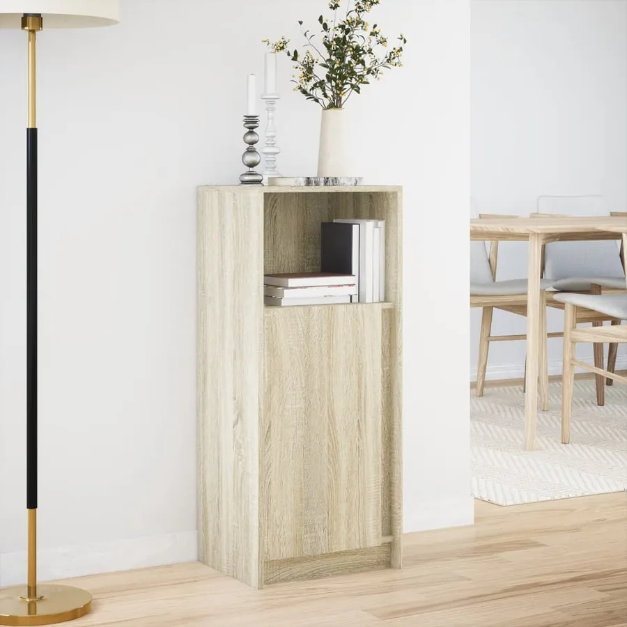 Buffet avec LED chêne sonoma 42,5x34x100 cm bois d'ingénierie - 4