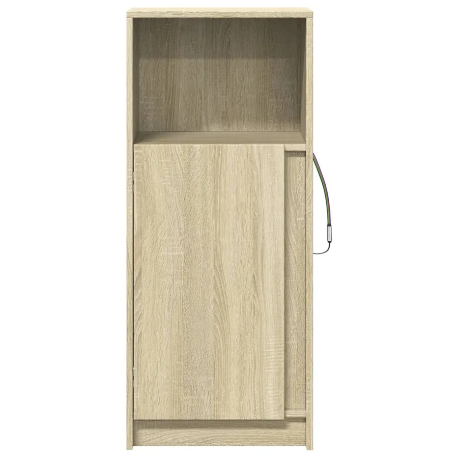 Buffet avec LED chêne sonoma 42,5x34x100 cm bois d'ingénierie - 6