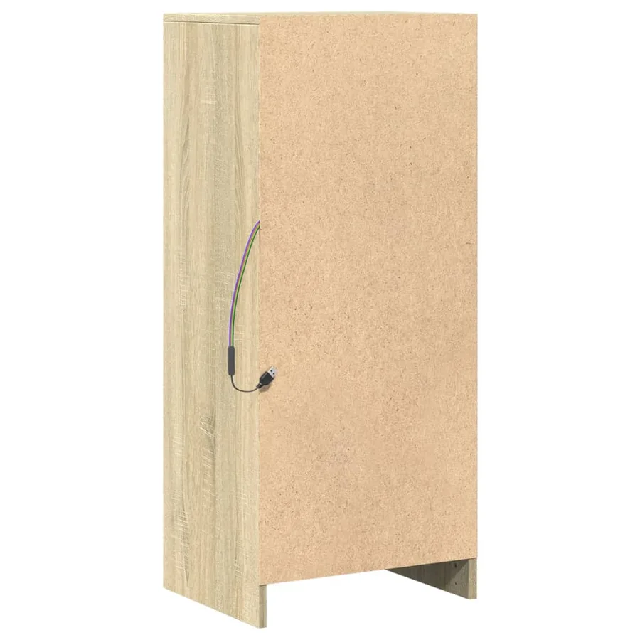Buffet avec LED chêne sonoma 42,5x34x100 cm bois d'ingénierie - 9