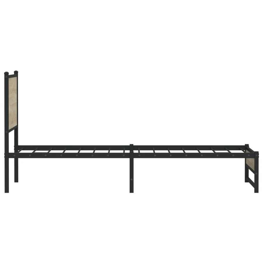 Cadre de lit en métal sans matelas chêne sonoma 100x190 cm - 6