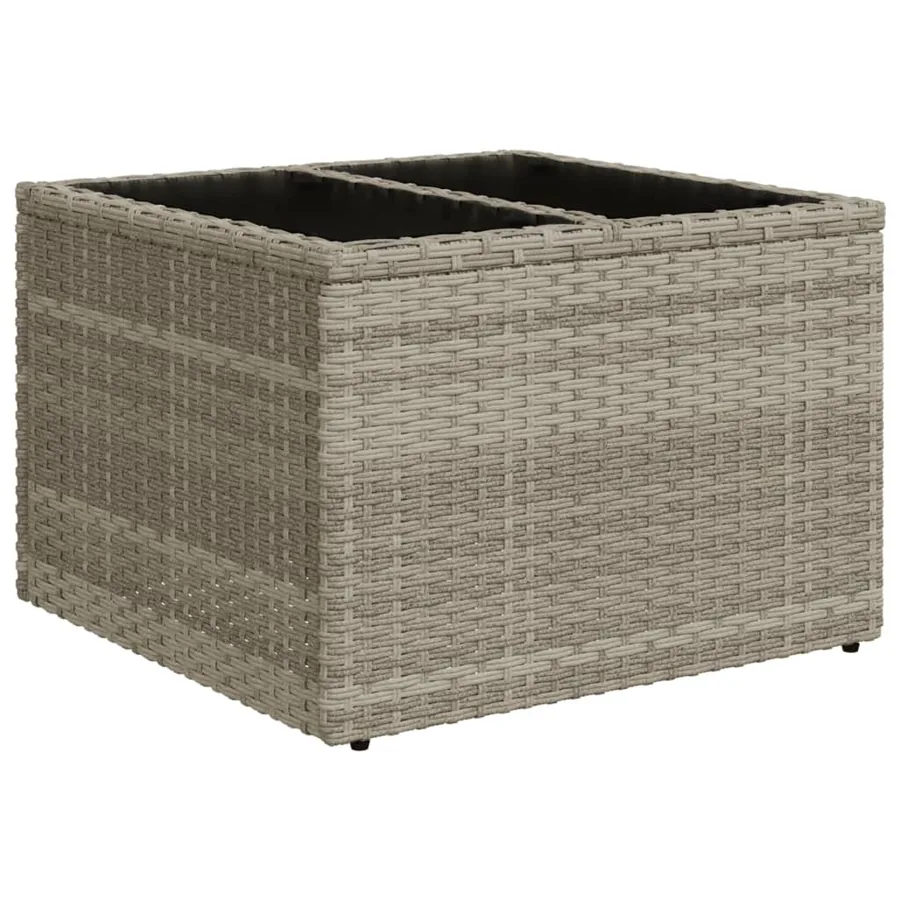 Salon de jardin avec coussins 10 pcs gris clair résine tressée - 6