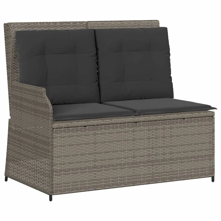 Salon de jardin 6 pcs avec coussins Gris Résine tressée - 3
