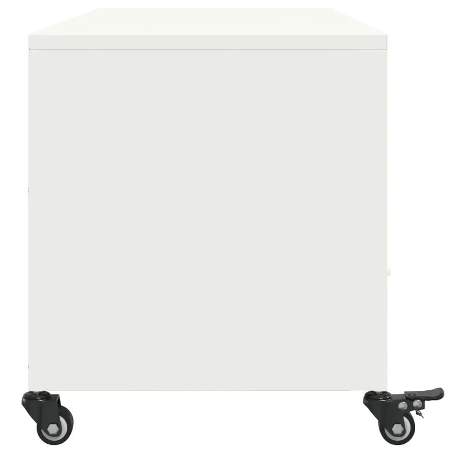 Meuble TV blanc 100,5x39x43,5 cm acier - 7