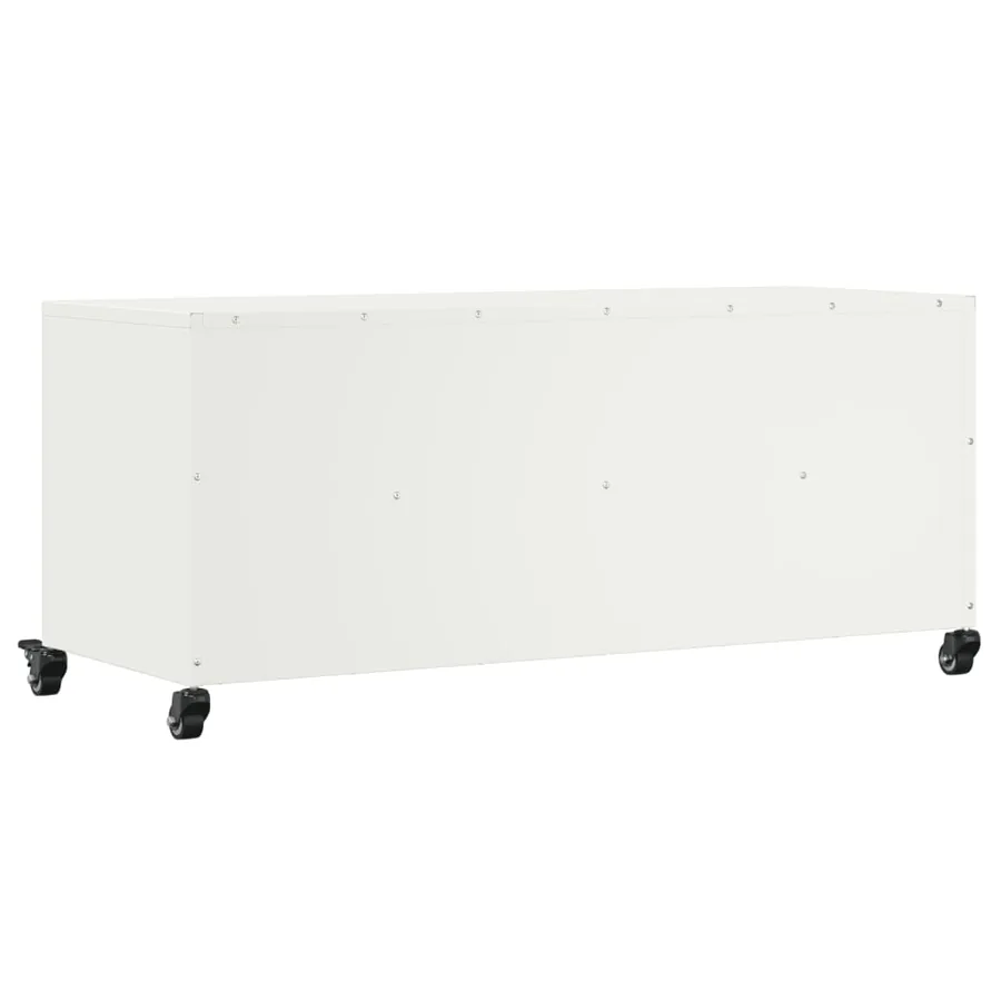 Meuble TV blanc 100,5x39x43,5 cm acier - 8